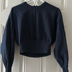 Lululemon - Like New - Cropped Navy Sweater - Size 4